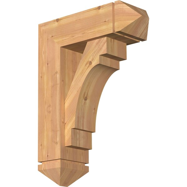 Ekena Millwork Merced Arts and Crafts Smooth Bracket w/ Offset Brace, Western Red Cedar, 7 1/2"W x 22"D x 30"H BKT0806X22X30MRC03SWR - main